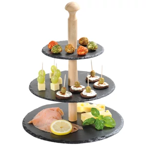 Palakő háromszintes kínáló 30 x 34 cm