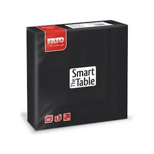 Lucart FATO Smart Table szalvéta – 2 rétegű, 33x33 cm, 50 db/csomag, fekete