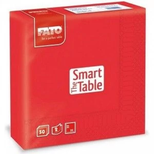 Lucart FATO Smart Table szalvéta – 2 rétegű, 33x33 cm, 50 db/csomag, piros