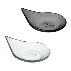 Vetro csepp formájú finger food tálka 8 x 10 cm - fekete/áttetsző
