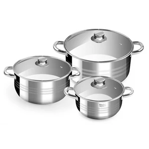Rozsdamentes edénykészlet / lábas szett üvegfedővel