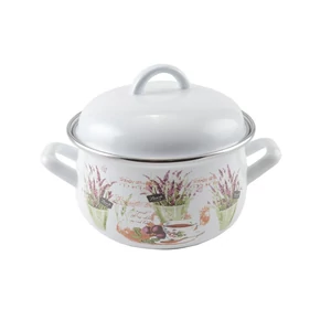 Levendula zománcozott lábas 16 cm+fedő