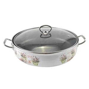 Levendula zománcozott szeletsütő lábas 26 cm+üvegfedő