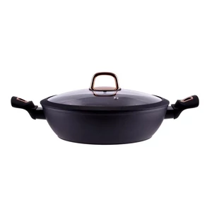 Golden line tapadásmentes alumínium szeletsütő üvegfedővel 28 cm indukciós