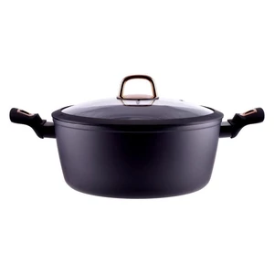 Golden line tapadásmentes alumínium lábas üvegfedővel 28 cm, 6, 1 l, indukciós