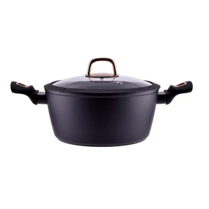 Golden line tapadásmentes alumínium lábas üvegfedővel 24 cm, 4 l, indukciós