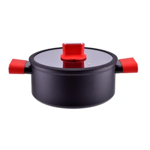 Straight line tapadásmentes alumínium lábas üvegfedővel 24 cm, 5 l, indukciós