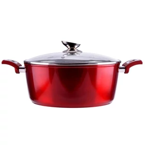 Metal red line tapadásmentes alumínium lábas üvegfedővel 30 cm, 7.2 l, indukciós