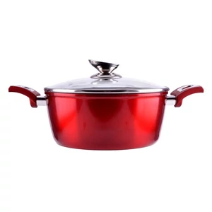 Metal red line tapadásmentes alumínium lábas üvegfedővel 24 cm 4.5 l, indukciós