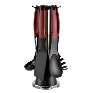 Tálalószett műanyag, szilikon nyéllel 6 részes + állvány