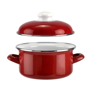 Bordó zománcozott lábas fedővel 24 cm