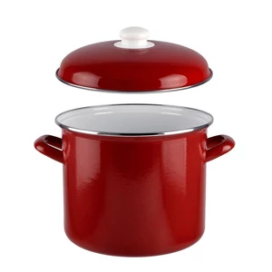 Bordó zománcozott fazék fedővel 24 cm