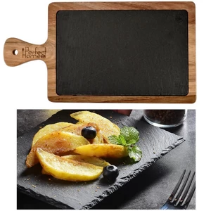 Pala nyeles tálaló akáciafa tartóval 26*18 cm