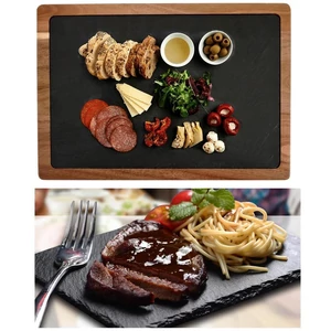 Pala tálaló akáciafa tartóval 33*23 cm