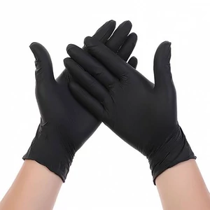 Gumikesztyű nitril fekete 100 db, S-XL