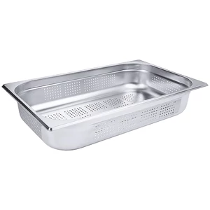 GN 1/1-es edény, körbe perforált 100 mm mély, 13,7 L, 530 x 325 x 100 mm