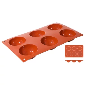 Szilikongumi sütőforma 6 db félgömb sütihez