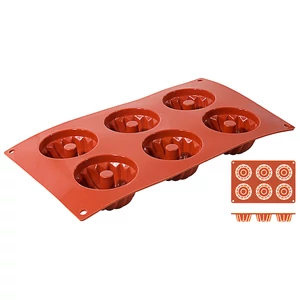 Szilikongumi sütőforma 6 db mini kuglóf sütihez
