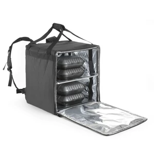 Szigetelt élelmiszer szállító hátizsák, HENDI, 75,2L, Fekete, 410x410x(H)480mm