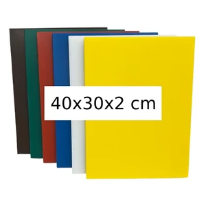Vágólap műanyag 40x30x2 cm, PE, HACCP - 6 színben