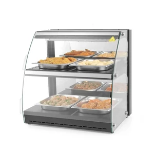 Kvarc fűtéses pultra helyezhető melegentartó vitrin két szintes, HENDI, 230V/560W, 650x485x(H)630mm