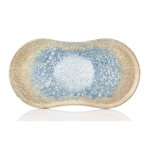 Smooth vegan jing-jang tányér 38 x 20 cm, sárga - kék