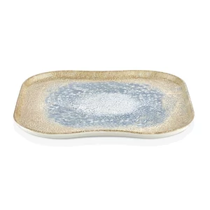 Smooth vegan négyzettányér 33 x 33 cm, sárga - kék