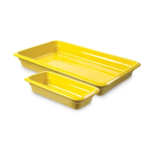 Porcelán GN 1/1-es edény 65 mm mély, sárga, 8,8 L, 530 x 325 x 65 mm