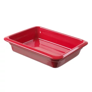 Porcelán GN 1/2-es edény 65 mm mély, piros, 4 L, 325 x 265 x 65 mm