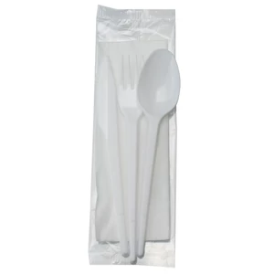 3+1 szett kanál, kés, villa ÚJRAHASZNÁLHATÓ fehér