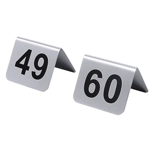 Asztalszámozó táblák 49-től 60-ig, 12 tábla a csomagban