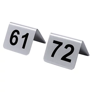 Asztalszámozó táblák 61-től 72-ig, 12 tábla a csomagban