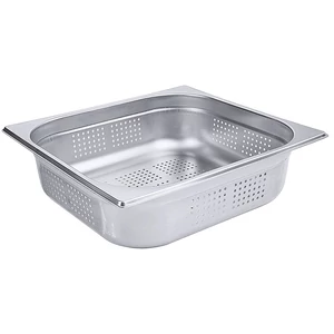 GN 2/3-es edény, körbe perforált 100 mm mély, 9 L, 355 x 325 x 100 mm