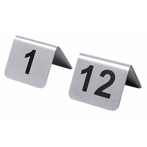 Asztalszámozó táblák, 5,3 x 3,4 cm, 1-től 12-ig, 12 db/csom