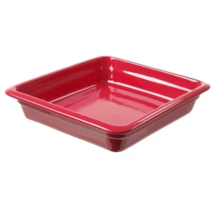 Porcelán GN 2/3-os edény 65 mm mély, piros, 5,8 L, 355 x 325 x 65 mm