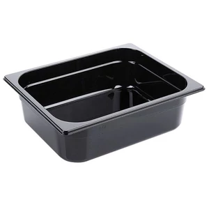 Fekete polikarbonát GN 1/2-es edény 100 mm mély, 6,1 L