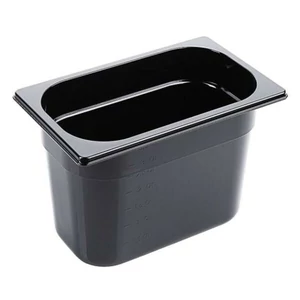 Fekete polikarbonát GN 1/4-es edény 200 mm mély, 4,8 L