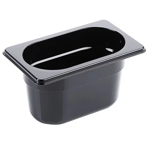 Fekete polikarbonát GN 1/9-es edény 100 mm mély, 0,8 L