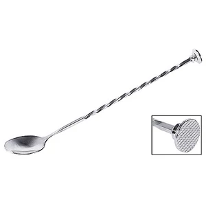 Koktélkanál, muddlerrel 28 cm