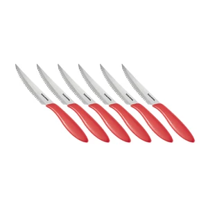 PRESTO steak kés, 12 cm, 6 db, piros