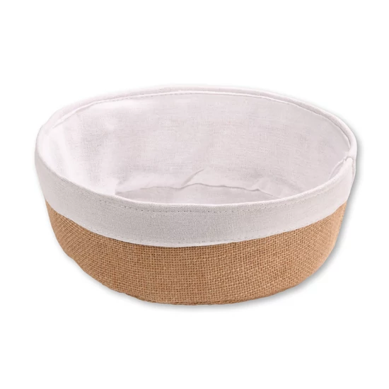 Kenyérkosár - KESPER - Ø 25 cm, H 9 cm - juta bevonattal - MOSHATÓ