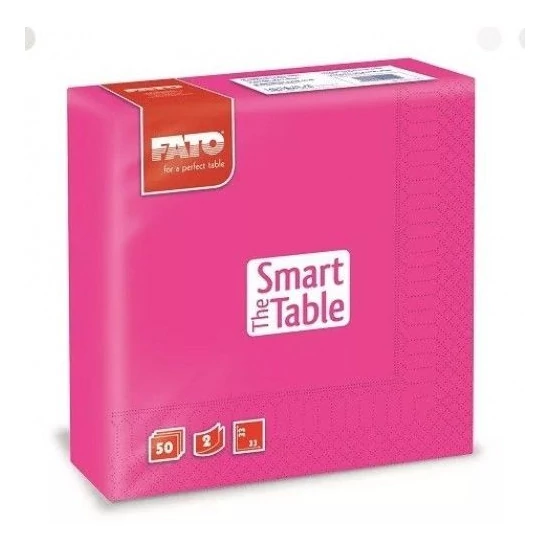 Lucart FATO Smart Table szalvéta – 2 rétegű, 33x33 cm, 50 db/csomag, fukszia