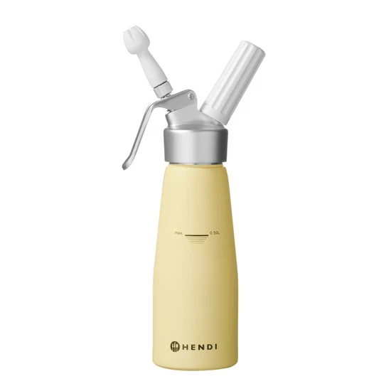 Habszifon habverő, HENDI, 0,5L, Citromsárga, ø80x(H)260mm