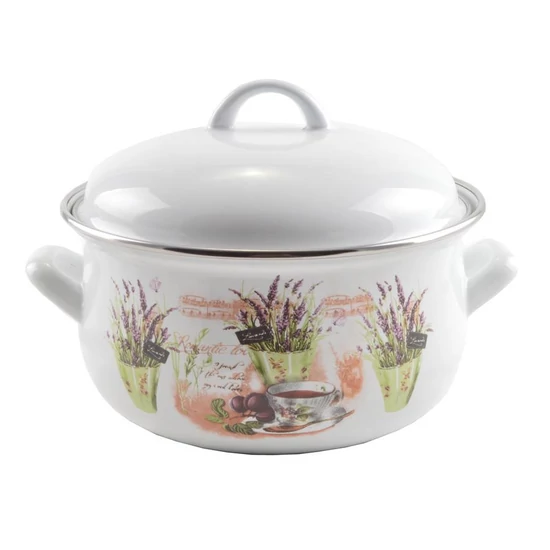 Levendula zománcozott lábas 18 cm+fedő