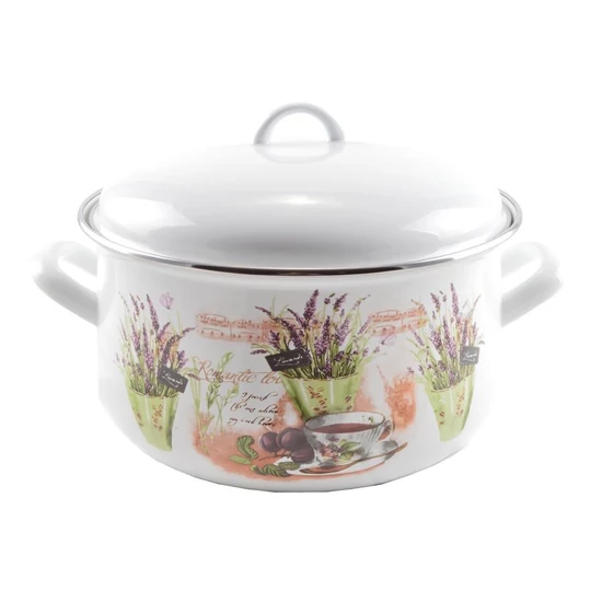 Levendula zománcozott lábas 24 cm+fedő