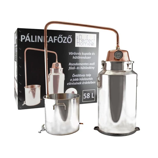 Pálinkafőző 58 literes réz inox