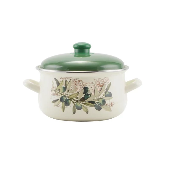 Oliva zománcozott lábas 20 cm+fedő