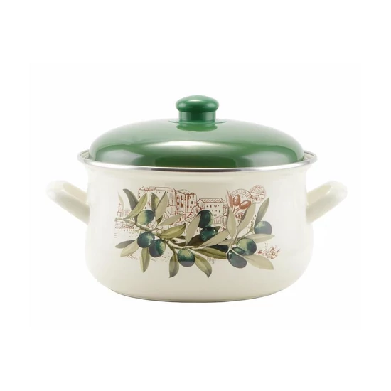 Oliva zománcozott lábas 22 cm+fedő