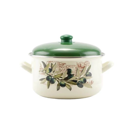 Oliva zománcozott lábas 24 cm+fedő