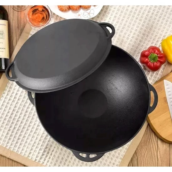 Öntöttvas 3 in1 lábas/bogrács/szeletsütő 32 cm